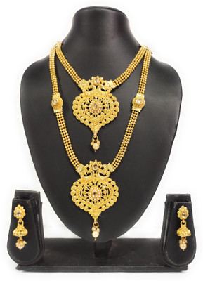 R A Enterprises Alloy Gold-plated Gold Jewellery Set(Pack of 1)