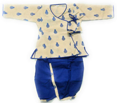 Kids Villa Baby Boys Festive & Party Dhoti & Kurta Set(Blue Pack of 1)