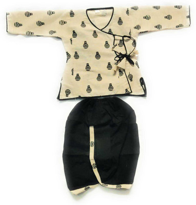 Kids Villa Baby Boys Festive & Party Dhoti & Kurta Set(Black Pack of 1)