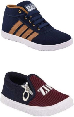 Trendmode Boys & Girls Zip Sneakers(Blue, 10.5 to 11 year)