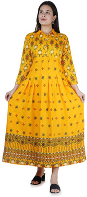 MUHAL Anarkali Gown(Yellow)