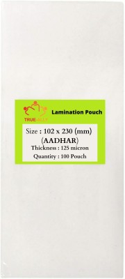 True-Ally Aadhar Card Size Ultra Glossy Clear Thermal Lamination Pouch ( 100mm X 225mm ) Transparent Waterproof Sheet For Home And Office ID Badge Laminating Sheet(125 mil Pack of 100)