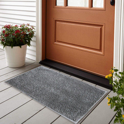 EXOTICE Microfiber Door Mat(Grey, Medium)