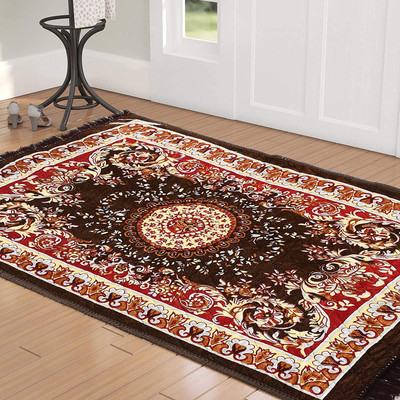 RRC Brown Velvet Area Rug(2 ft,  X 4 ft, Rectangle)