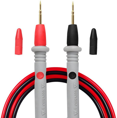 WOWSOME Universal Probe Test Leads Pin for Digital Multimeter Needle Tip Meter Multi Meter Tester Lead Probe Wire Pen Cable Digital Multimeter(Black, Red, Grey 2000 Counts)