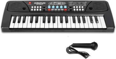 Boriva Stationary New Piano-1 37-Key Electronic Piano Keyboard Toy with DC Power Option, Recording and Microphone - Black(Multicolor)