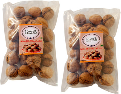 Power Kashmir Kashmiri Walnuts In shell Whole | Sabut Akhrot | Akha Akhrout Walnuts(2 x 250 g)