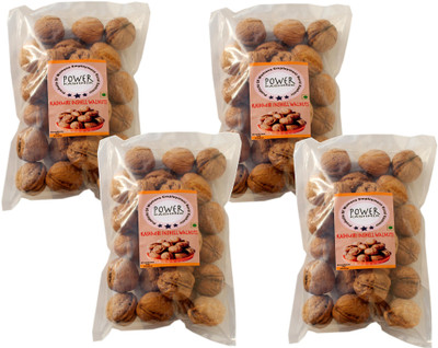 Power Kashmir Kashmiri Walnuts In shell Whole | Sabut Akhrot | Akha Akhrout Walnuts(4 x 0.25 kg)