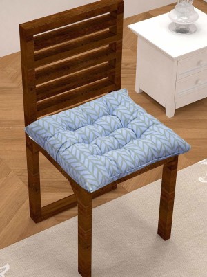 RUSTIC LINEN Microfibre Stripes Chair Pad Pack of 2(Blue)