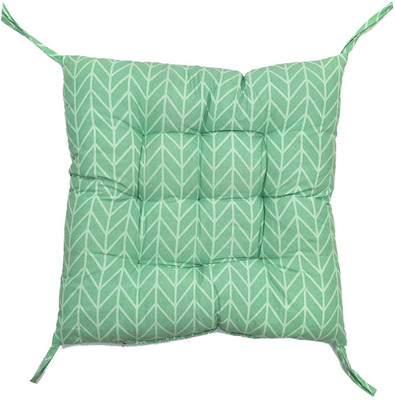 RUSTIC LINEN Microfibre Geometric Chair Pad Pack of 2(Green)