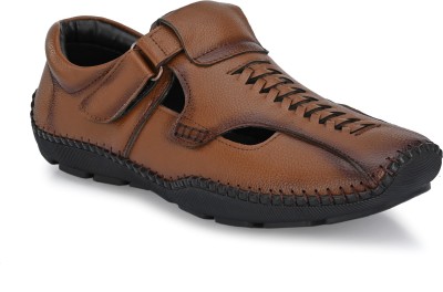 SHENCES Men Sandals(Tan , 6)