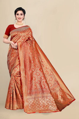 88% OFF on KGDR TRENDZ Self Design, Woven, Embellished, Solid/Plain Banarasi Silk Blend, Art Silk Saree(Red) 88% OFF on KGDR TRENDZ Self Design, Woven, Embellished, Solid/Plain Banarasi Silk Blend, Art Silk Saree(Red)