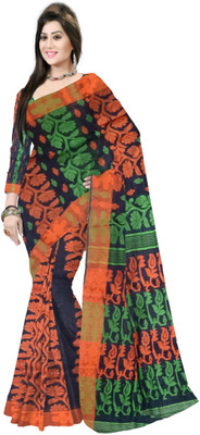 Pradip Fabrics Floral Print Tant Cotton Blend Saree(Multicolor)