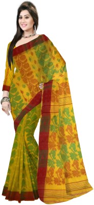 Pradip Fabrics Floral Print Tant Cotton Blend Saree(Multicolor)