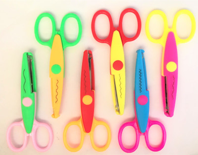 rci 6 Diffrent Shaps Scissor Art and Craft Zig zag Paper Shaper Scissor Multicolor Scissors(Set of 6, MULTICLOR)