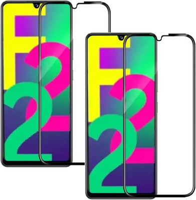 ISAAK Edge To Edge Tempered Glass for Samsung Galaxy F22 Edge to Edge, Full Glue, 11D Tempered Glass(Pack of 2)