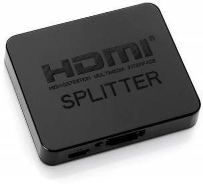 microware 4K@60Hz HDMI Splitter 1 in 2 Out, HDMI 2.0 Splitter for Dual Monitors, Support 3840x2160@60Hz, HDCP2.2, RGB 4:4:4, 18.5Gbps, Auto Scaling, Full HD 1080P 3D Media Streaming Device(Black)