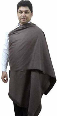 Rishabh Polyester Wool Blend Solid Men Shawl(Brown)