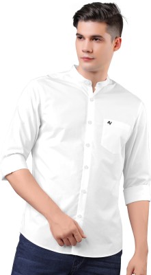 Sshizuka Men Solid Casual White Shirt