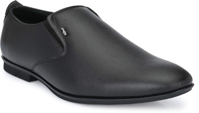 Hitz Black Synthetic Slip-On Formal Shoes Slip On For Men(Black , 9)