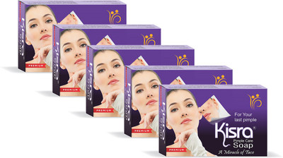 KISRA Premium Acne Prone Skin - Controls Acne Development - Clears Out Clogged Pores - Formulated Specially To Create A Barrier Against Acne Development – Pimple Care Soap(5 x 100 g)