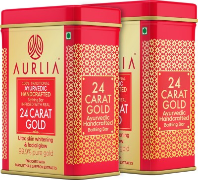 AURLIA 24 CARAT GOLD AYURVEDIC HANDCRAFTED BATHING BAR (100G*2)(2 x 100 g)