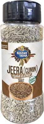 KITCHEN TADKA Jeera Whole ( 1KG ) Premium Quality Cumin Seeds ( 4 x 125 g ) Resalable and Easy to store Bottle Pack(8 x 0.12 kg)