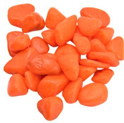 ISKON INTERNATIONAL ISKON 32 Regular Asymmetrical Rock Pebbles(Orange 0.5 kg)