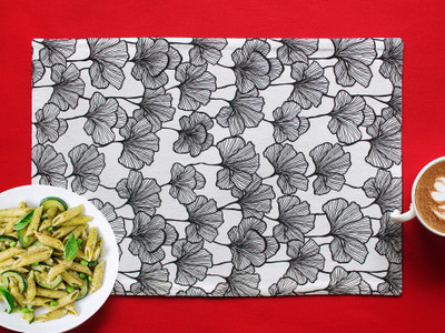 AIRWILL Rectangular Pack of 4 Table Placemat(Black, Cotton)