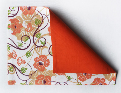 AIRWILL Rectangular Pack of 4 Table Placemat(Orange, Cotton)