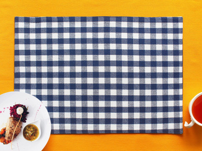AIRWILL Rectangular Pack of 4 Table Placemat(Blue, Cotton)