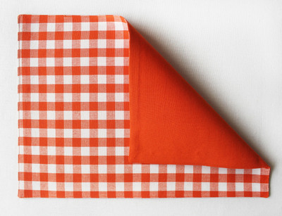 AIRWILL Rectangular Pack of 4 Table Placemat(Orange, Cotton)