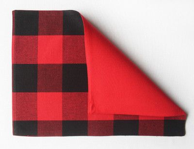AIRWILL Rectangular Pack of 4 Table Placemat(Red, Black, Cotton)