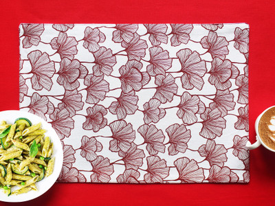 AIRWILL Rectangular Pack of 4 Table Placemat(Maroon, Cotton)