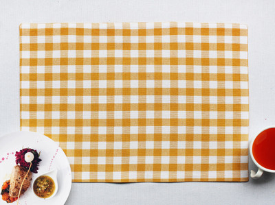 AIRWILL Rectangular Pack of 4 Table Placemat(Yellow, Cotton)