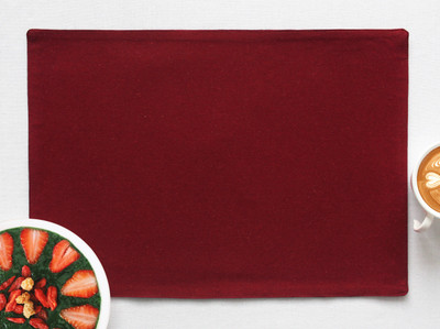 AIRWILL Rectangular Pack of 4 Table Placemat(Maroon, Cotton)