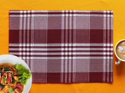 AIRWILL Rectangular Pack of 4 Table Placemat(Maroon, Cotton)