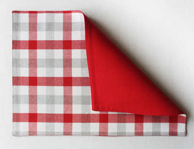 AIRWILL Rectangular Pack of 4 Table Placemat(Red, Cotton)
