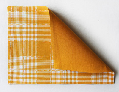 AIRWILL Rectangular Pack of 4 Table Placemat(Yellow, Cotton)