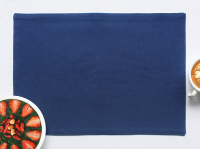 AIRWILL Rectangular Pack of 4 Table Placemat(Blue, Cotton)