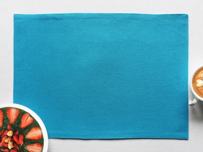 AIRWILL Rectangular Pack of 4 Table Placemat(Blue, Cotton)