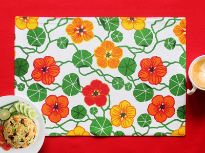 AIRWILL Rectangular Pack of 4 Table Placemat(Green, Cotton)