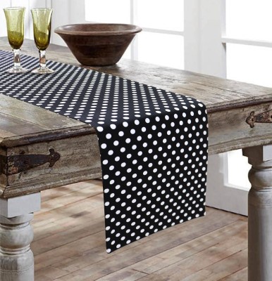 AIRWILL Black, White 152 cm Reversible Table Runner(Cotton)