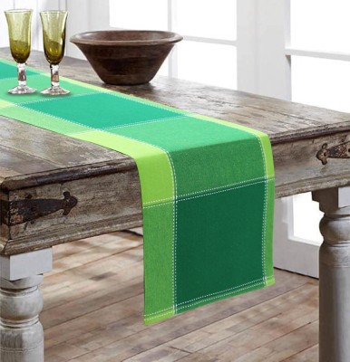 AIRWILL Green 152 cm Reversible Table Runner(Cotton)