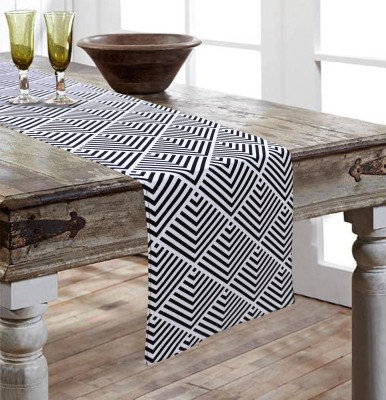 AIRWILL Black 152 cm Reversible Table Runner(Cotton)