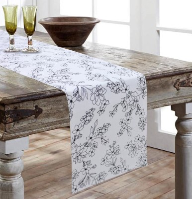 AIRWILL Black, White 152 cm Reversible Table Runner(Cotton)