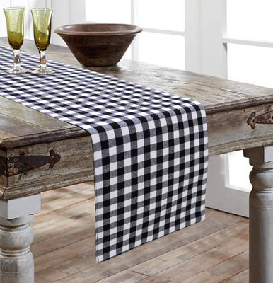 AIRWILL Black 152 cm Reversible Table Runner(Cotton)