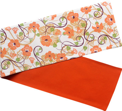 AIRWILL Orange 152 cm Reversible Table Runner(Cotton)