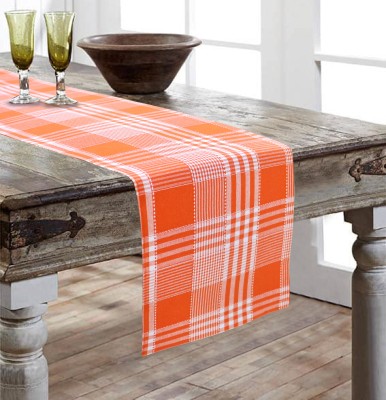 AIRWILL Orange 152 cm Reversible Table Runner(Cotton)