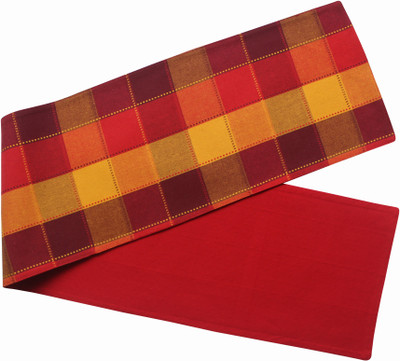 AIRWILL Red, Yellow 152 cm Reversible Table Runner(Cotton)